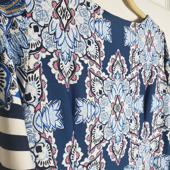 Melissa Paige Long Sleeve Paisley Print Striped Dress - Picture 10 of 10